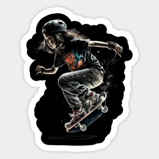 skater girl clothes aesthetic egirl skating Sticker